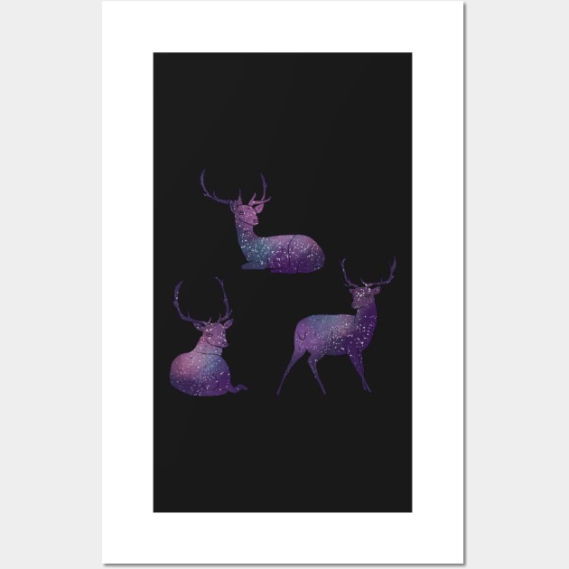 Galaxy deer Wall Art by Mayarart